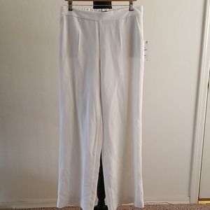 Zara Basic White Wide-leg Pants
